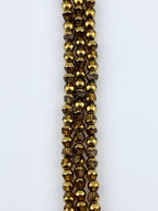 6mm Faceted Glass Rounded Bicon Beads Strand Brown