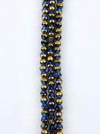 6mm Faceted Glass Rounded Bicon Beads Strand Royal Blue