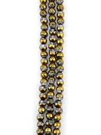 6mm Faceted Glass Rounded Bicon Beads Strand Gray