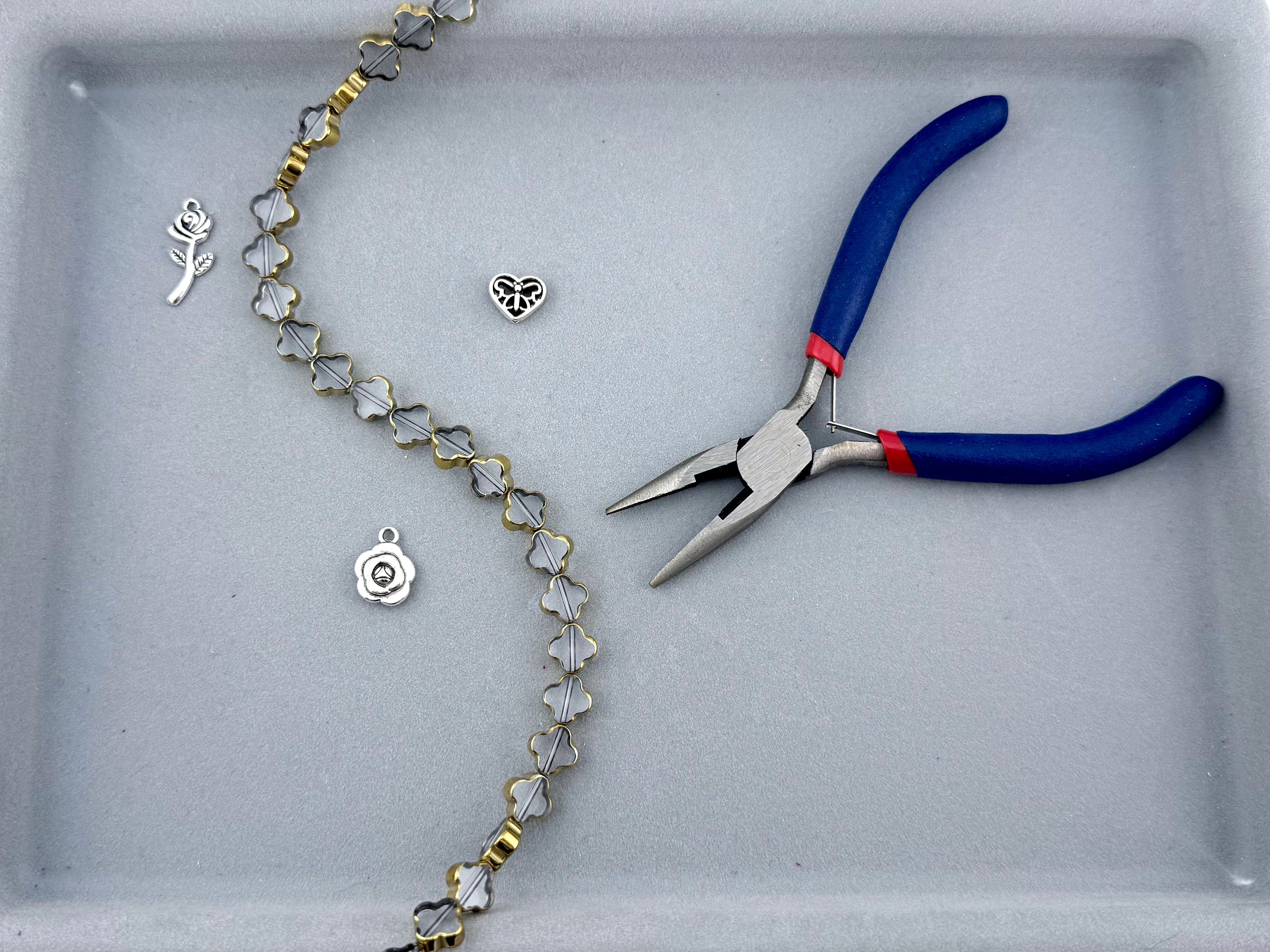 10mm Faceted Glass Beads Strand Gray