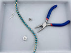 8mm Faceted heart Beads Strand Teal Blue