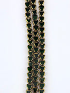 8mm Faceted heart Beads Strand Green