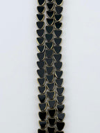 8mm Faceted Heart Beads Strand Black