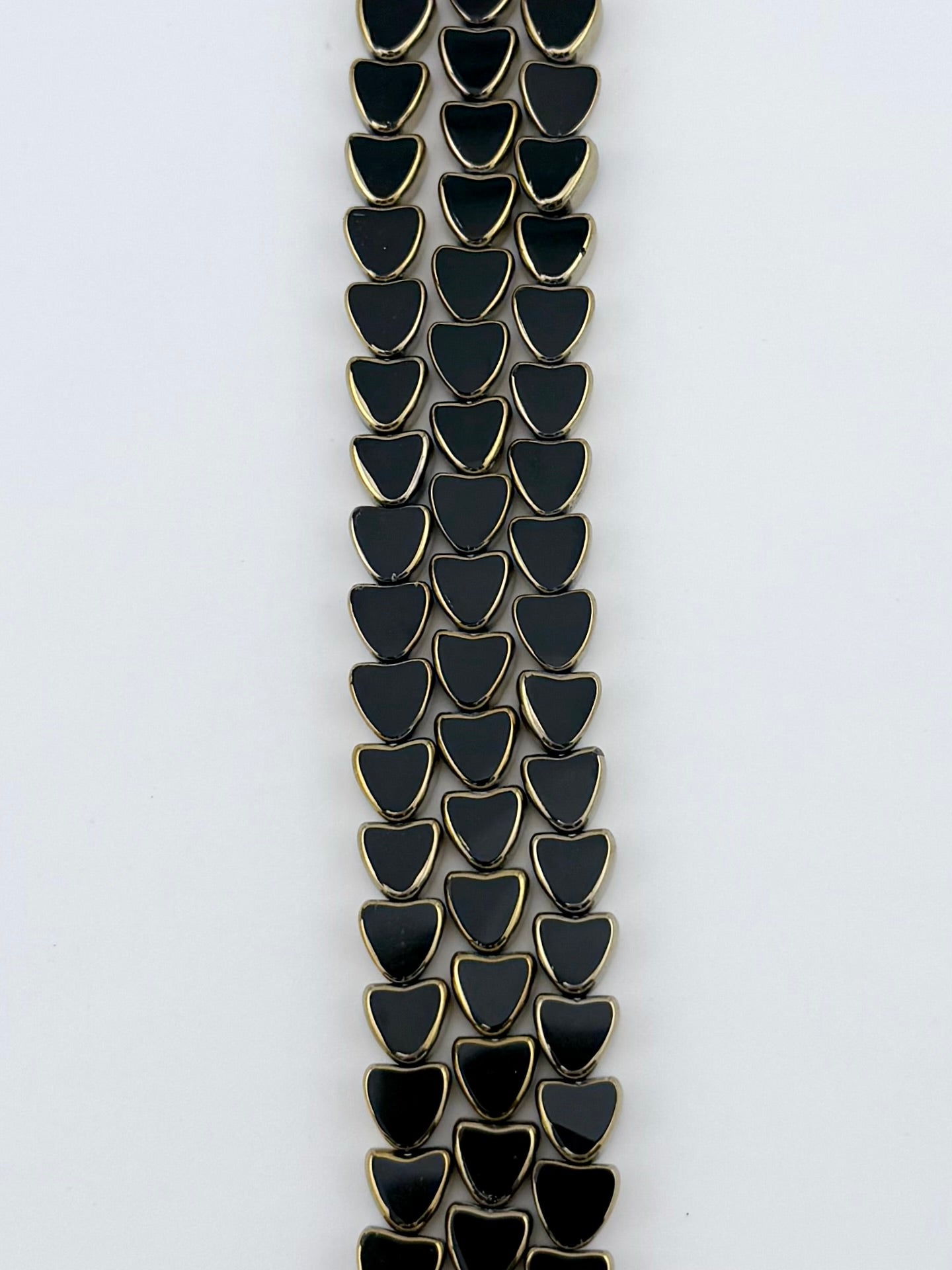 8mm Faceted Heart Beads Strand Black
