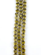 8mm Faceted heart Beads Strand Yellow