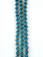 8mm Faceted heart Beads Strand Teal Blue