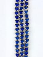 8mm Faceted heart Beads Strand Royal Blue