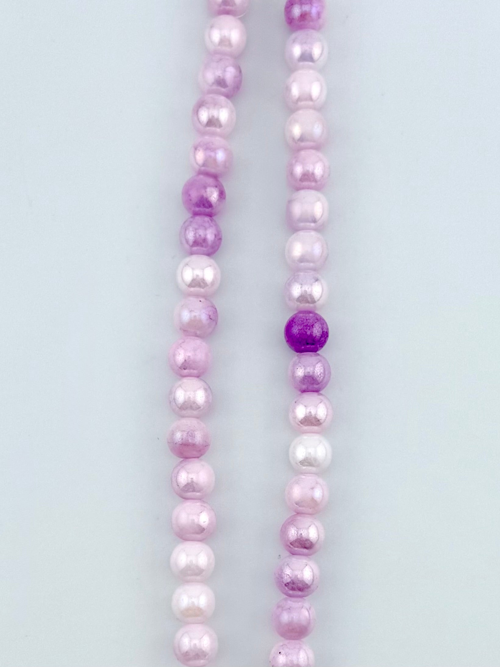 8mm Faceted Glass Round Beads Strand Light Purple