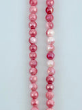 8mm Faceted Glass Round Beads Strand Pink