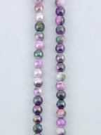 8mm Faceted Glass Round Beads Strand Dark Purple