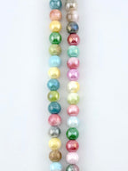 8mm Faceted Glass Round Beads Strand Mix-Color