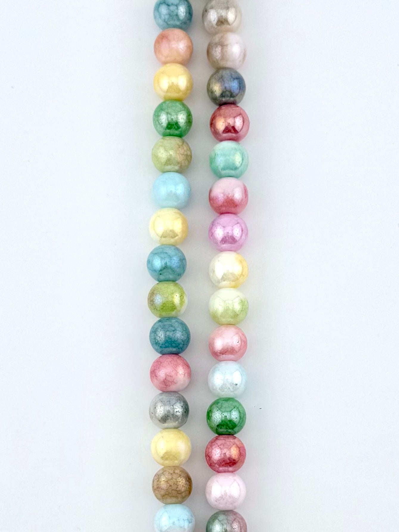 8mm Faceted Glass Round Beads Strand Mix-Color