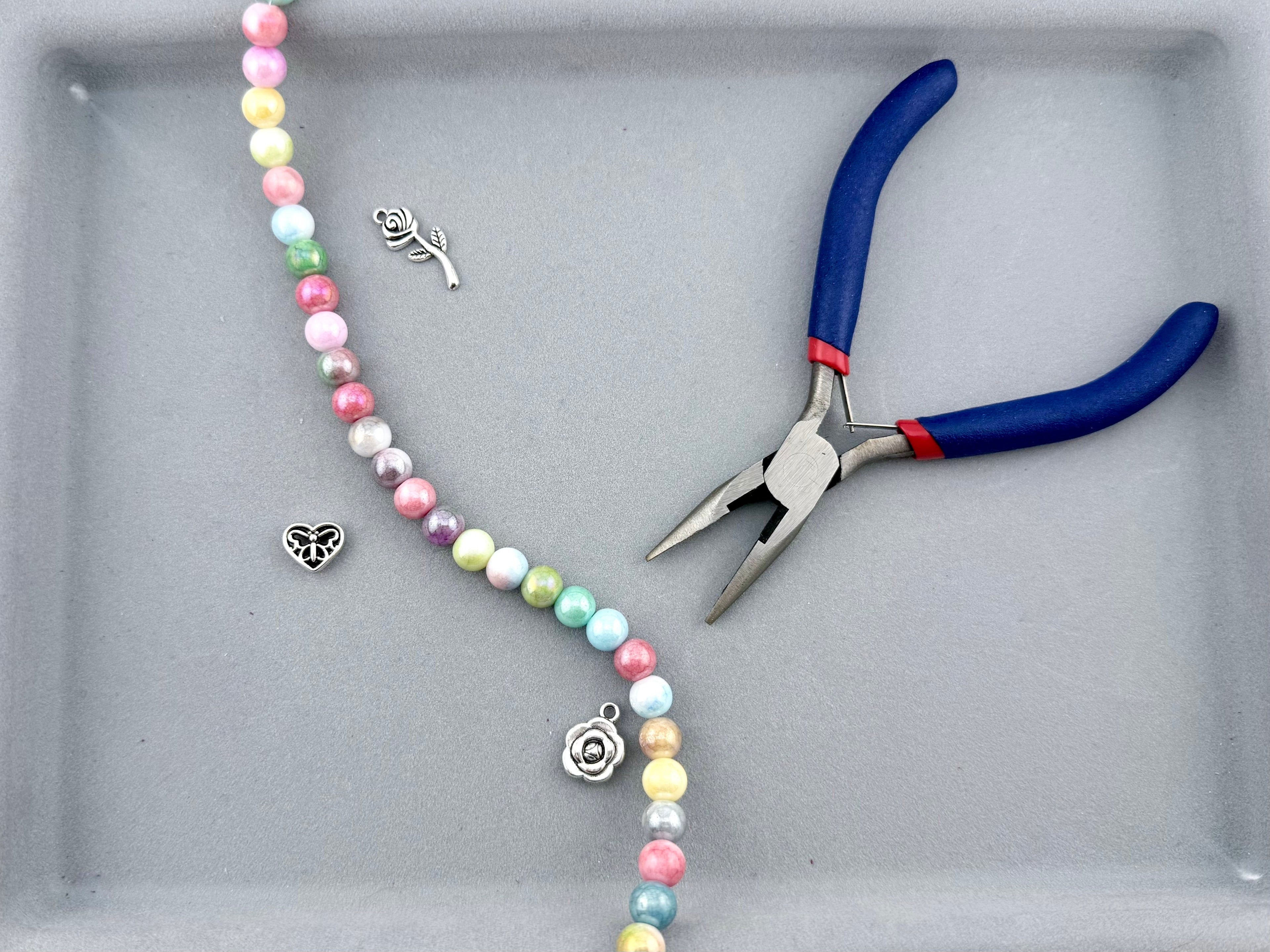 8mm Faceted Glass Round Beads Strand Mix-Color
