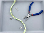 8mm Faceted Glass Round Beads Strand Green-Yellow