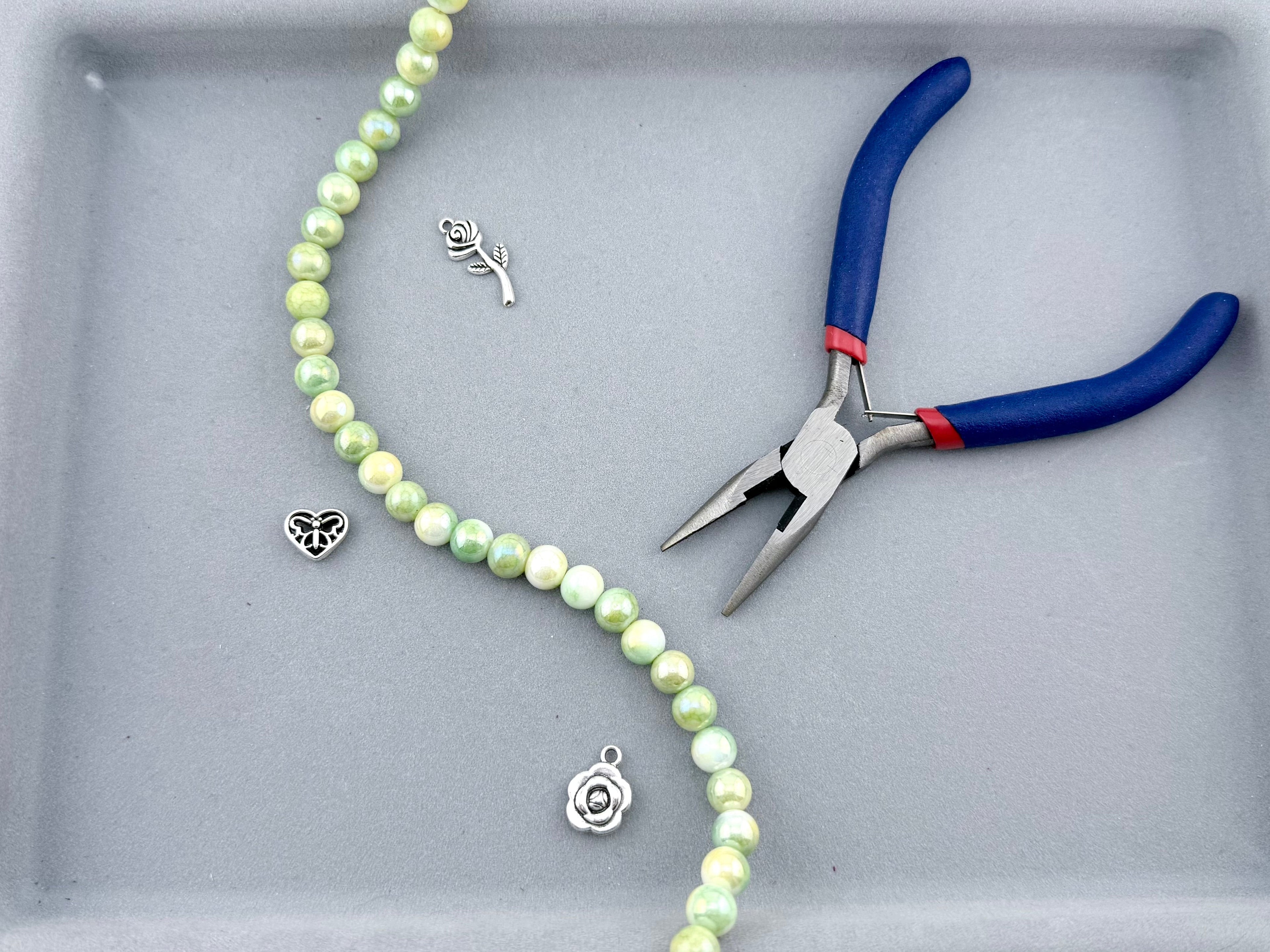 8mm Faceted Glass Round Beads Strand Green-Yellow