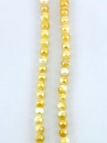 8mm Faceted Glass Round Beads Strand Light Yellow