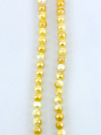 8mm Faceted Glass Round Beads Strand Light Yellow