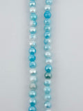 8mm Faceted Glass Round Beads Strand Light Blue