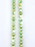 8mm Faceted Glass Round Beads Strand Green-Yellow
