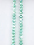 8mm Faceted Glass Round Beads Strand Green
