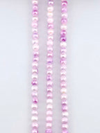 6mm Faceted Glass Round Beads Strand Purple