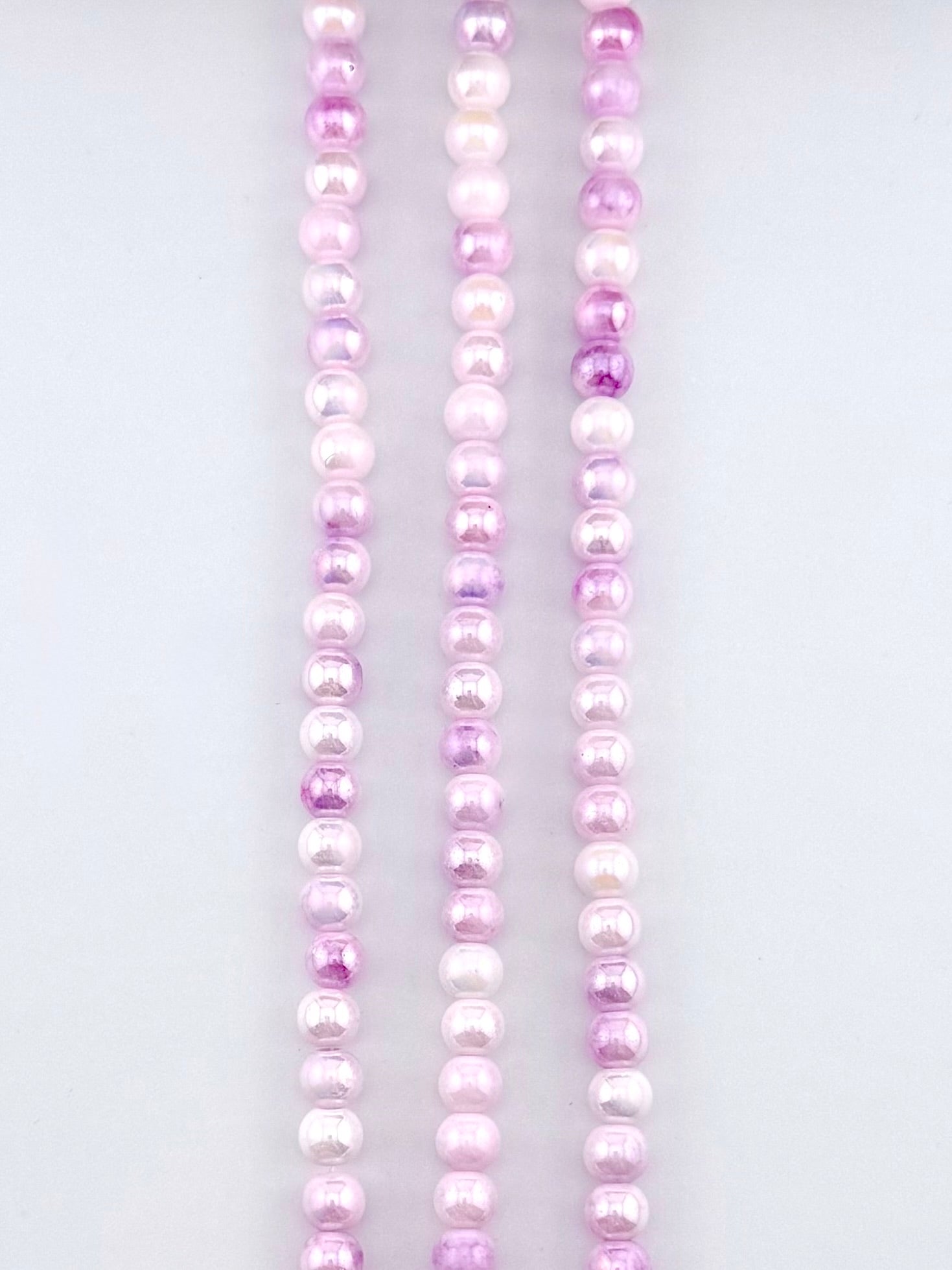 6mm Faceted Glass Round Beads Strand Purple