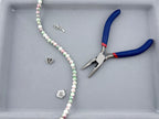 6mm Faceted Glass Round Beads Strand Green-White