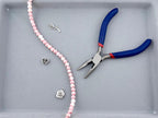 6mm Faceted Glass Round Beads Strand Pink-White