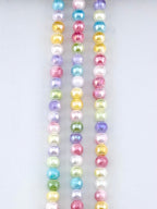 6mm Faceted Glass Round Beads Strand Multi-Color