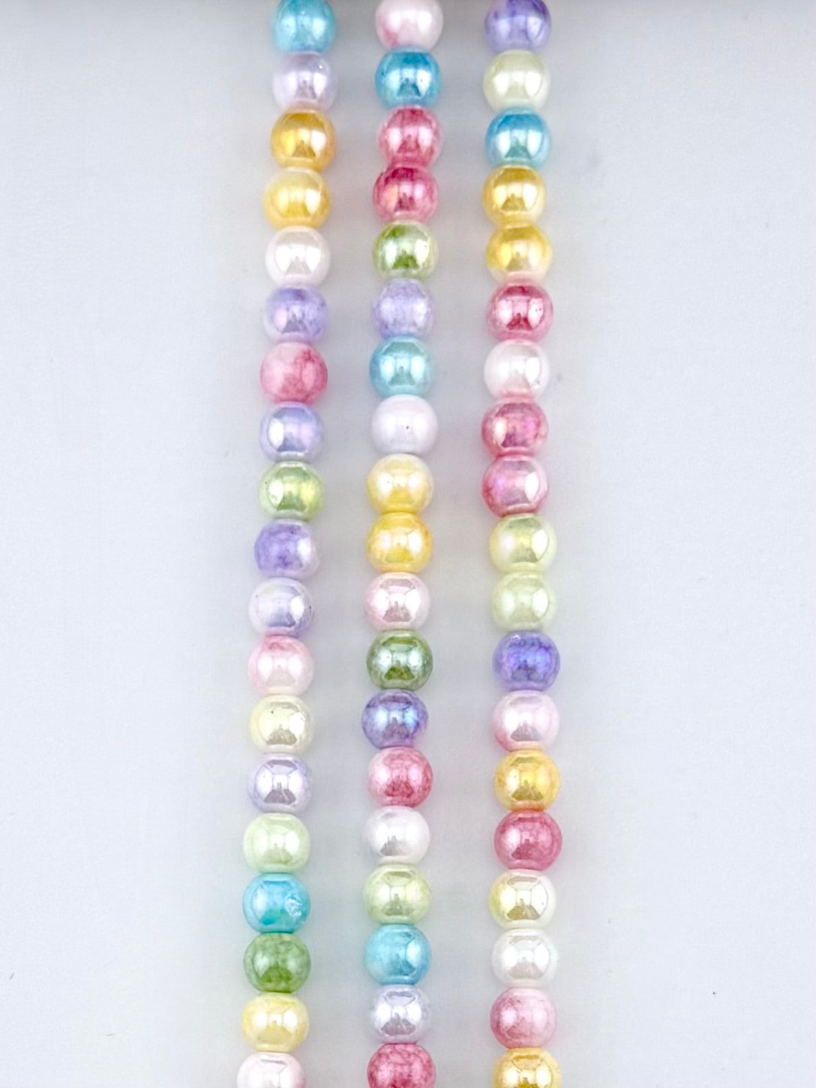 6mm Faceted Glass Round Beads Strand Multi-Color