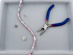 6mm Faceted Glass Round Beads Strand Pink-Gray