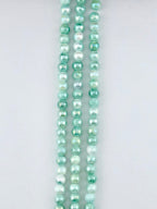 6mm Faceted Glass Round Beads Strand Light Green