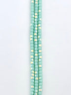 4mm Faceted Glass  Cylinder Beads Strand Green