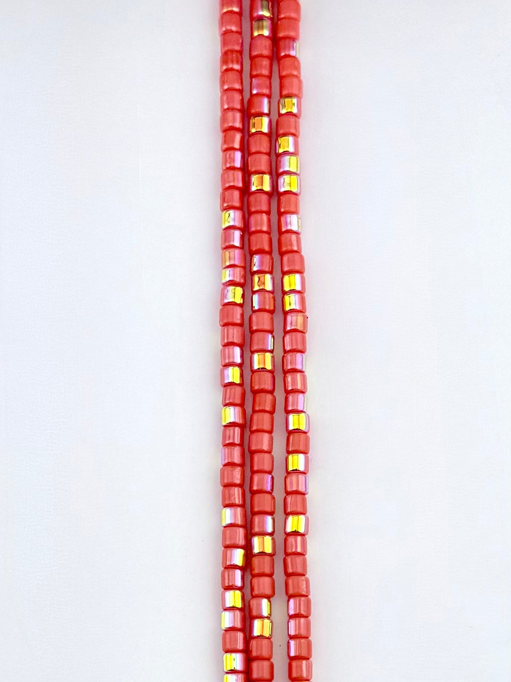 4mm Glass  Cylinder Beads Strand Peach
