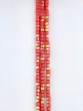 4mm Glass  Cylinder Beads Strand Peach