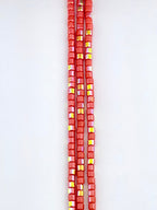 4mm Faceted Glass  Cylinder Beads Strand Peach