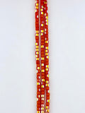 4mm Glass  Cylinder Beads Strand Orange AB