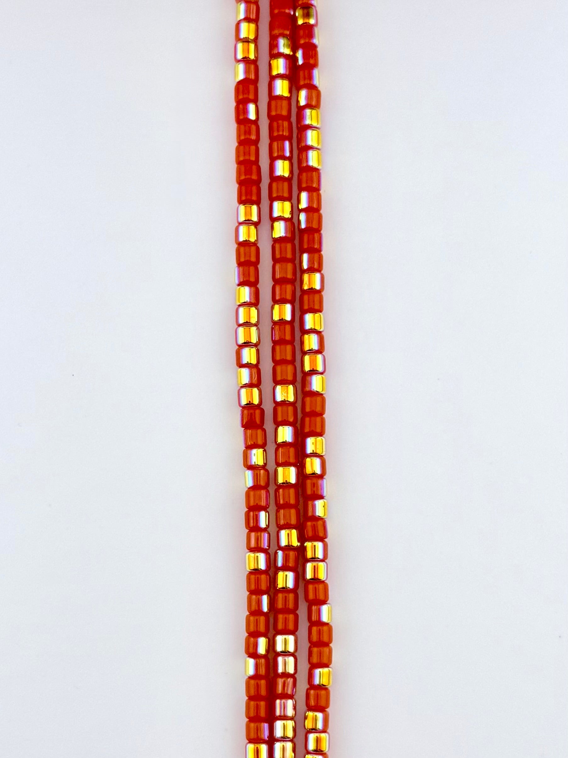 4mm Faceted Glass  Cylinder Beads Strand Orange
