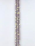 4mm Glass Cylinder Beads Strand Mauve AB