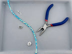 4mm Faceted Glass  Cylinder Beads Strand Sky Blue