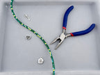 4mm Faceted Glass  Cylinder Beads Strand peacock Dark Green