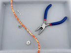 4mm Faceted Glass  Cylinder Beads Strand Orange