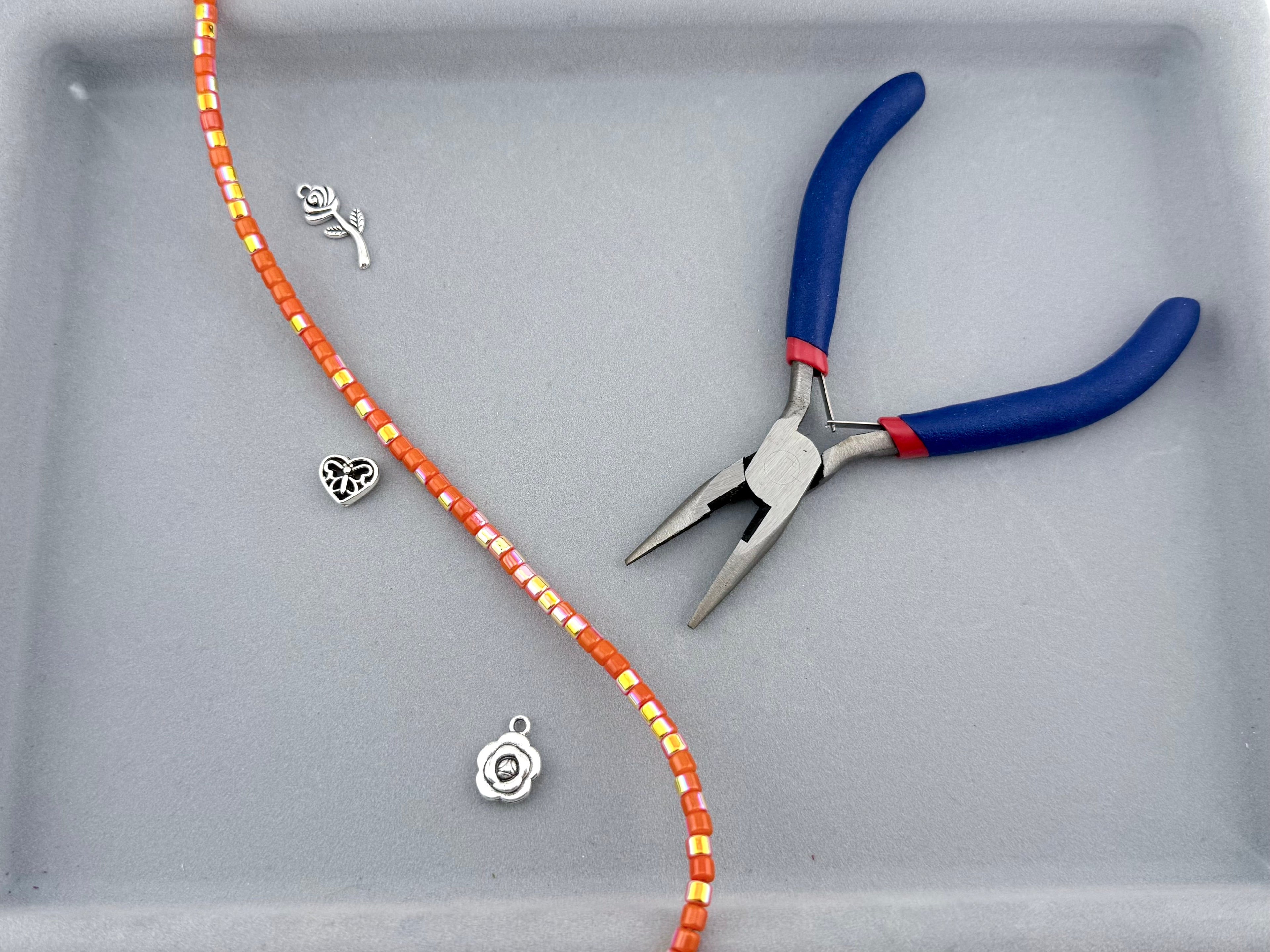 4mm Faceted Glass  Cylinder Beads Strand Orange