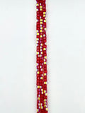 4mm Glass  Cylinder Beads Strand Red AB