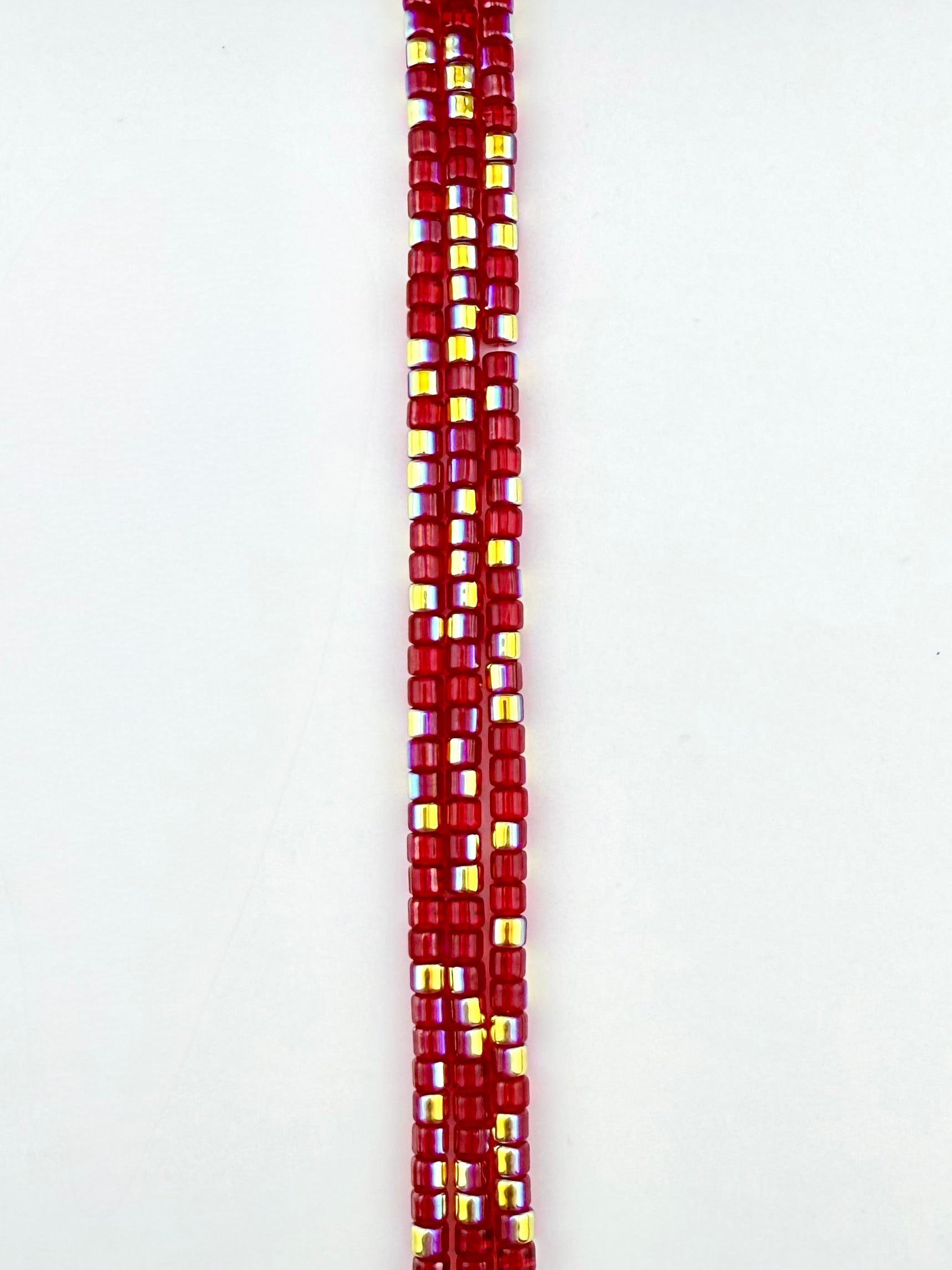 4mm Faceted Glass  Cylinder Beads Strand Red