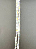 4mm Glass  Cylinder Beads Strand White AB