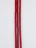 4mm Faceted Glass  Cylinder Beads Strand Mat Red