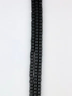 4mm Faceted Glass  Cylinder Beads Strand Black