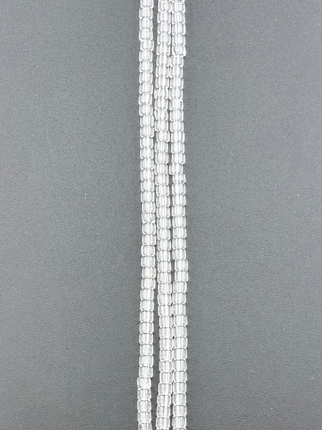 4mm Glass  Cylinder Beads Strand Clear