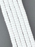 6mm Glass Cylinder Beads Strand  White